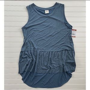 Anthropologie Mote Denim Blue Hi Low Tank Top